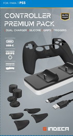 Indeca Controller Premium Pack con Cargador Dual, Silicona, Grips y Gatillos