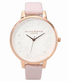 Olivia Burton OB16AR01 Reloj para Mujer con Esfera Beige y Correa Rosa