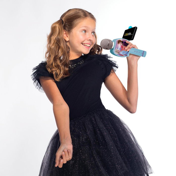 Lexibook Micrófono Inalámbrico Bluetooth Disney Frozen MIC240FZ para Niños con Efectos de Voz