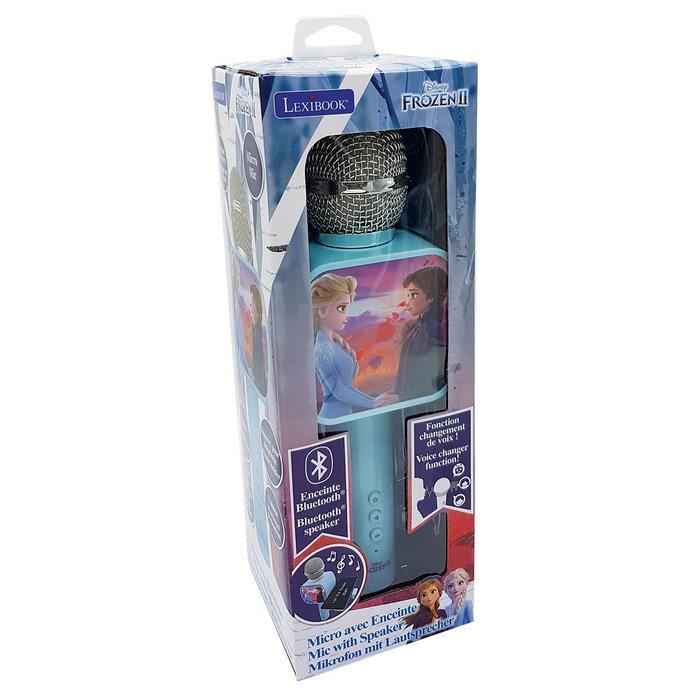 Lexibook Micrófono Inalámbrico Bluetooth Disney Frozen MIC240FZ para Niños con Efectos de Voz