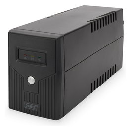 Digitus SAI (UPS) Interactivo de Línea 600VA/360W, 0.6 kVA, Forma de Onda Pseudo Senoidal, 2 Salidas AC, Protección Módem, Torre Negra