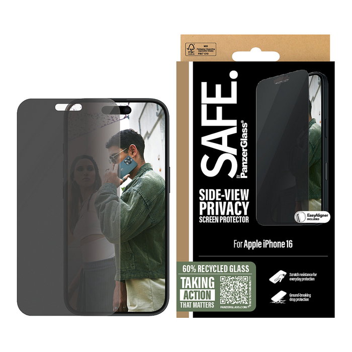 PanzerGlass Protector de Pantalla SAFE Privacy para iPhone 16/15 UWF