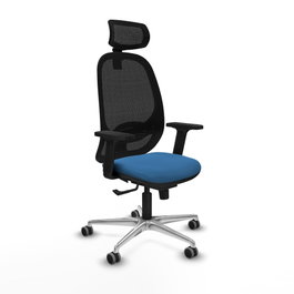 PIQUERAS Y CRESPO Silla de oficina Cilanco con mecanismo Sincro, Azul claro y Negro