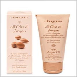 L'ERBOLARIO Argan Detergente Facial con Aceite de Argán para Todo Tipo de Piel, Limpiador Cremoso sin Siliconas ni Parabenos, 125ml