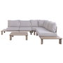 DKD Home Decor Set de Sofá Esquinero de 4 Piezas en Aluminio y Olefinas Marrón