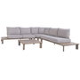DKD Home Decor Set de Sofá Esquinero de 4 Piezas en Aluminio y Olefinas Marrón