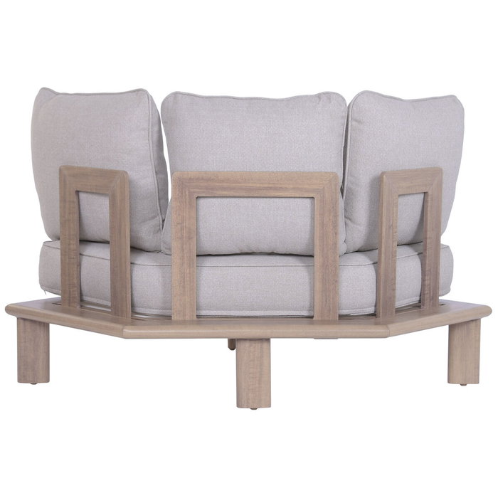 DKD Home Decor Set de Sofá Esquinero de 4 Piezas en Aluminio y Olefinas Marrón