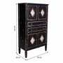 Armario Alexandra House Living Negro Vidrio Madera de abeto 100 % Metal Madera MDF 38 x 142 x 80 cm