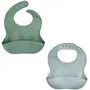 Thermobaby AAAMI10102 Set de 2 Baberos de Silicona Verde Cactus + Gris