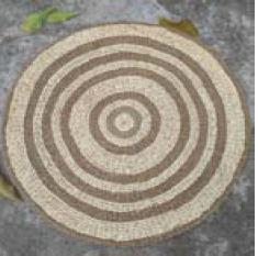 DKD Home Decor Alfombra Boho Beige Marron Seagrass Fibra Maiz 150 x 150 cm