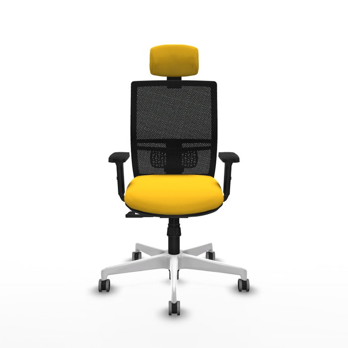 PIQUERAS Y CRESPO Silla de oficina Yunquera con mecanismo Sincro, Amarillo y Negro