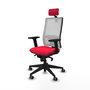 PIQUERAS Y CRESPO Silla de oficina Horna con mecanismo Sincro, Rojo y Blanco