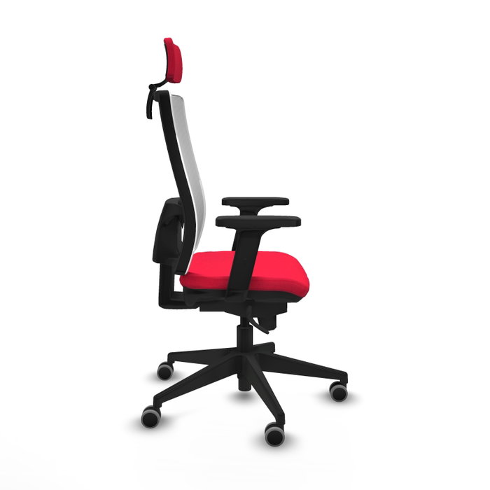 PIQUERAS Y CRESPO Silla de oficina Horna con mecanismo Sincro, Rojo y Blanco