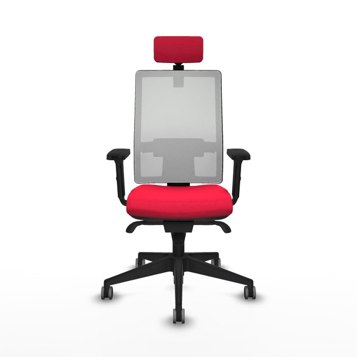 PIQUERAS Y CRESPO Silla de oficina Horna con mecanismo Sincro, Rojo y Blanco
