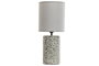 DKD Home Decor Lámpara de Sobremesa de Cerámica y Lino Blanco