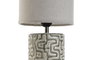 DKD Home Decor Lámpara de Sobremesa de Cerámica y Lino Blanco