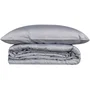 Juego de cama 220x240 cm + 2 fundas de almohada 60x60 cm - 100% Algodón Satén - Gris - MEN8681875218565