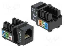 DeLOCK 86468 Módulo Keystone RJ-12 a LSA Cat.3 UTP Negro