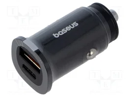 Baseus Alimentador USB de 30W con puertos USB-A y USB-C, Negro