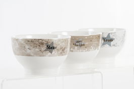 DKD Home Decor Bol Navidad Alpina Marron Gris 13 x 8 x 13 cm (6 Unidades)