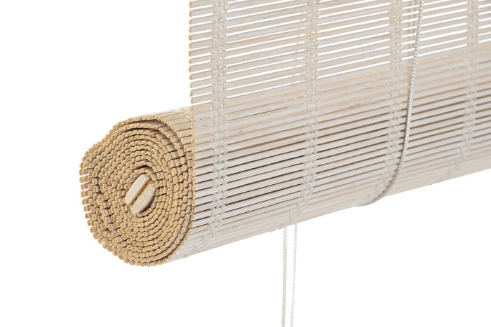 DKD Home Decor Estor Oriental Enrollable para Puerta Blanco Bambú/Poliéster 2 x 230 x 120 cm DKD Home Decor Estor Oriental Enrollable para Puerta Blanco Bambú/Poliéster 2 x 230 x 120 cm