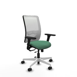 PIQUERAS Y CRESPO Silla de oficina Zulema Verde esmeralda y Blanco