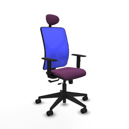 PIQUERAS Y CRESPO Silla de oficina Motilla con mecanismo Sincro/Traslack, Morado y Azul