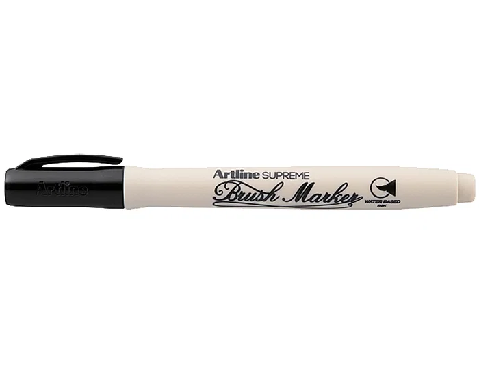 Artline Rotulador Supreme Brush Pintura Base Agua Punta Pincel Trazo Variable Negro
