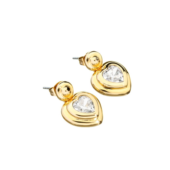 Chiara Ferragni Pendientes Bold de Latón Dorado con Circonitas de 2.2 cm Chiara Ferragni Pendientes Bold de Latón Dorado con Circonitas de 2.2 cm