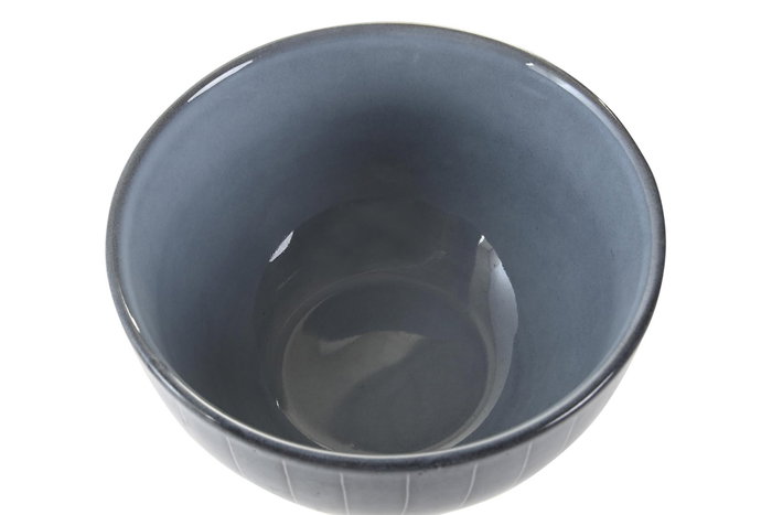 DKD Home Decor Cuenco de Gres Esmaltado con Rayas Azules 612ml DKD Home Decor Cuenco de Gres Esmaltado con Rayas Azules 612ml