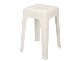 KIPIT Taburete Plástico Acolchado Blanco Pack de 10