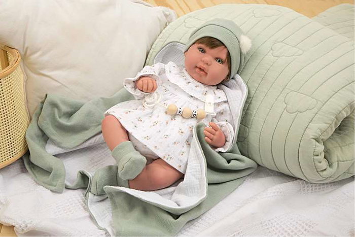 Muñecas Arias Muñeca Reborn 45 cm Paulina con Manta