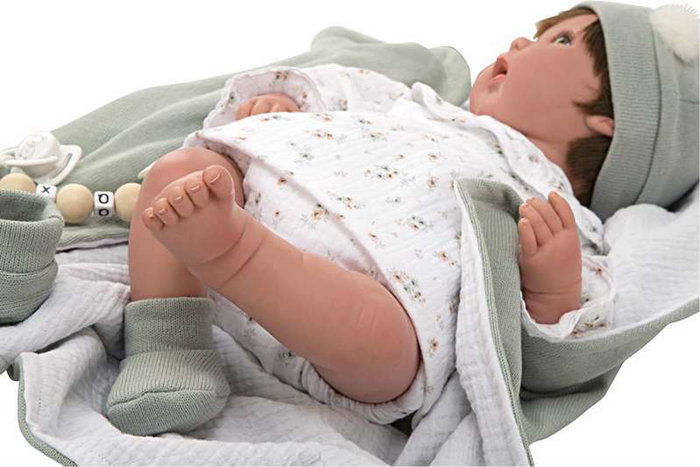 Muñecas Arias Muñeca Reborn 45 cm Paulina con Manta