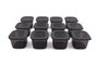 Hermia BNMPOLYAS12-5KAS Set de 12 Cajas de Almacenaje de Plástico, 550ml cada una, Color Antracita
