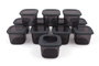 Hermia BNMPOLYAS12-5KAS Set de 12 Cajas de Almacenaje de Plástico, 550ml cada una, Color Antracita