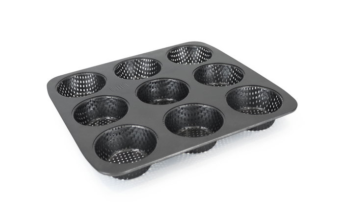 Quttin Molde para 9 Tartaletas Perforado 32x30x3,2 cm (8 Unidades)