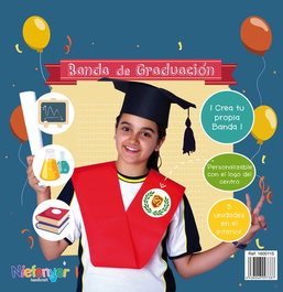 NIEFENVER Banda de Graduación Roja de Politextil, Pack de 5 Unidades