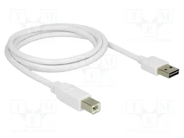 DeLOCK Cable USB 2.0 Tipo A a Tipo B de 1 m, Blanco