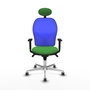 PIQUERAS Y CRESPO Silla de oficina Jorquera con mecanismo Sincro, Verde y Azul