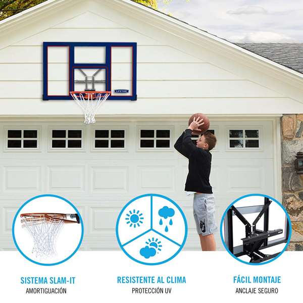 Lifetime Canasta Tablero Baloncesto con Refuerzo de Acero 121 cm
