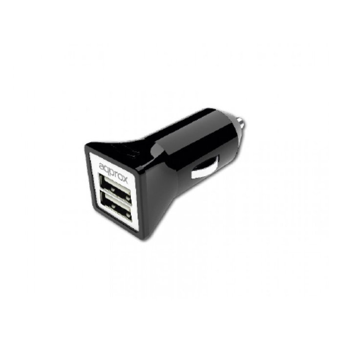 Approx Cargador Dual USB para Coche 3.1A Negro Approx Cargador Dual USB para Coche 3.1A Negro
