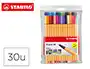 Stabilo Rotulador Point 88 Colores Neón Estuche 25+5 Unidades Punta Fibra Trazo 0.4 mm