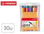 Stabilo Rotulador Point 88 Colores Neón Estuche 25+5 Unidades Punta Fibra Trazo 0.4 mm