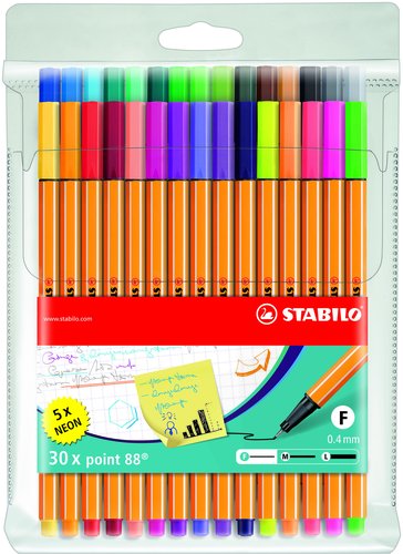 Stabilo Point 88 Colores Neón Estuche 25+5 Unidades