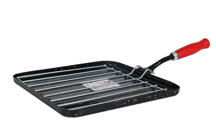 La Estrella Asador Cuadrado Con Parrilla "Jaspeada" 40x23x1.5 cm (10 Unidades)