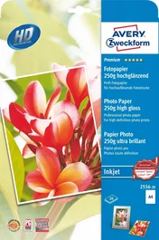 AVERY Zweckform Papel fotográfico 2556-20 DIN A4 alto brillo 250 g/m², 20 hojas de contenido de pack=