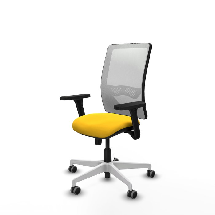 PIQUERAS Y CRESPO Silla de oficina Zulema con mecanismo Sincro, Amarillo y Blanco