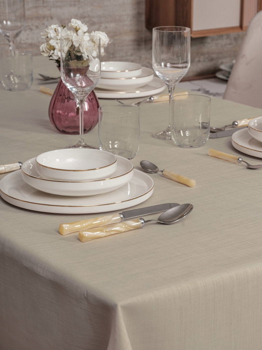 L'essentiel linge de maison Mantel Plain 160 Beige Poliéster 155x160 cm