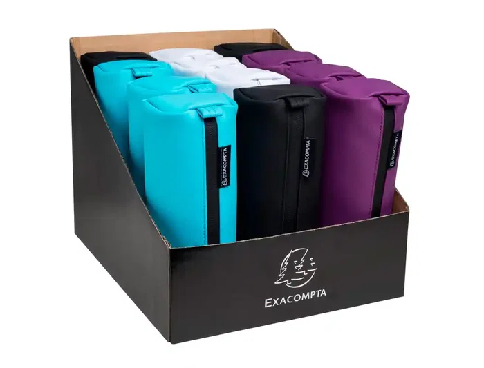 Exacompta Bolso Portatodo Titanium, Forma Semi Redonda 22x8.5x7 cm, PU Soft Touch Lavable, Colores Surtidos Exacompta Bolso Portatodo Titanium, Forma Semi Redonda 22x8.5x7 cm, PU Soft Touch Lavable, Colores Surtidos