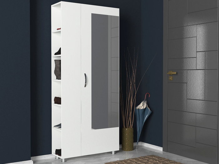 Hanah Home Recibidor Blanco Escandinavo 80cm x 185cm x 28.6cm